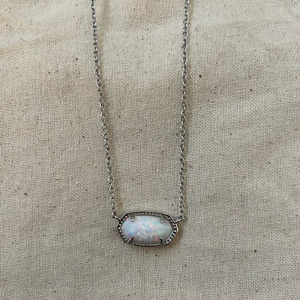 Kendra Scott Elisa Silver Opal 16” Necklace